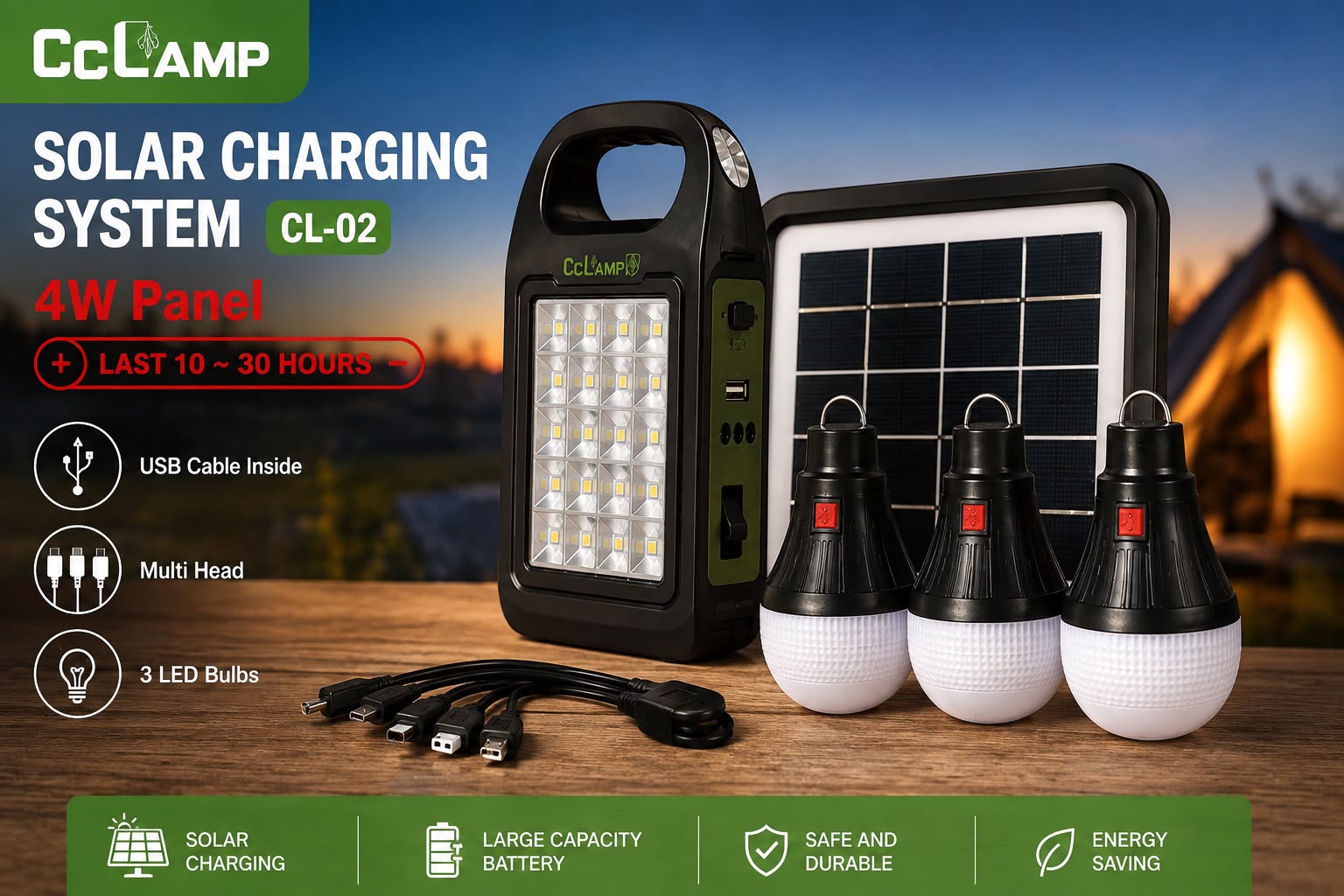 Lampara Solar Multifuncional 3 en 1
