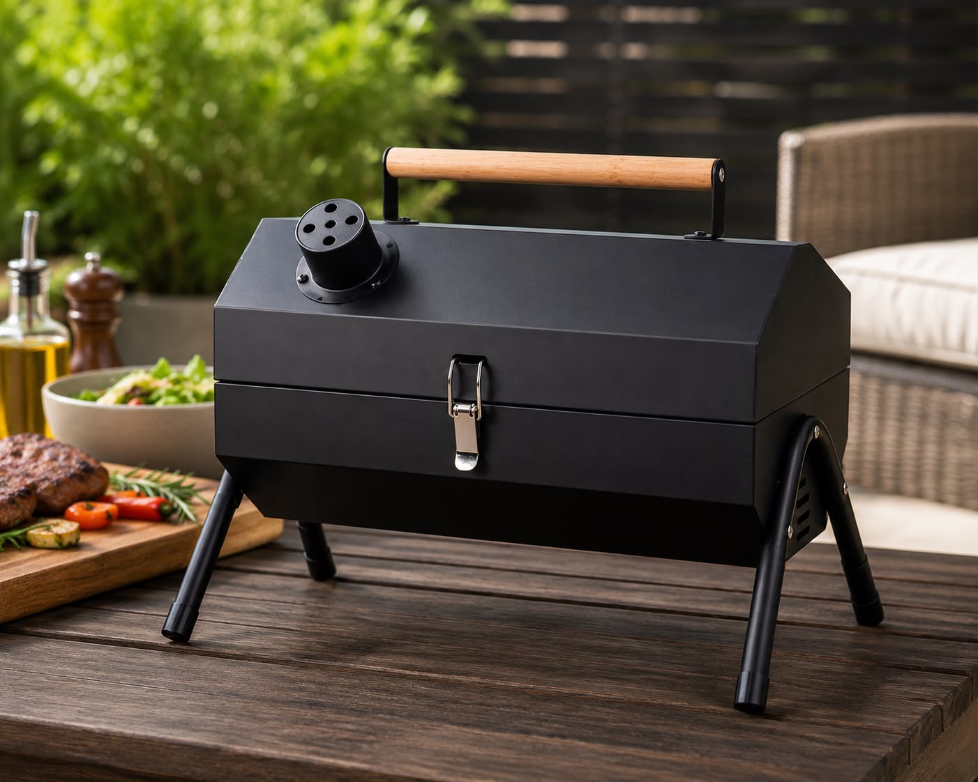 Parrilla Portátil a Carbón Plegable