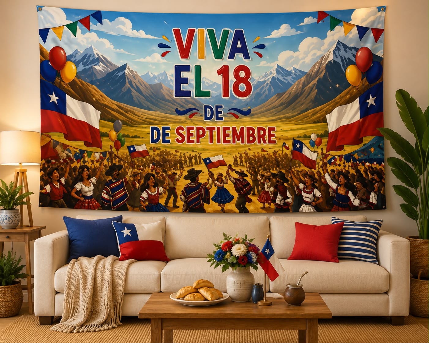 🇨🇱 Tapiz Decorativo Fiestas Patrias 18 de Septiembre