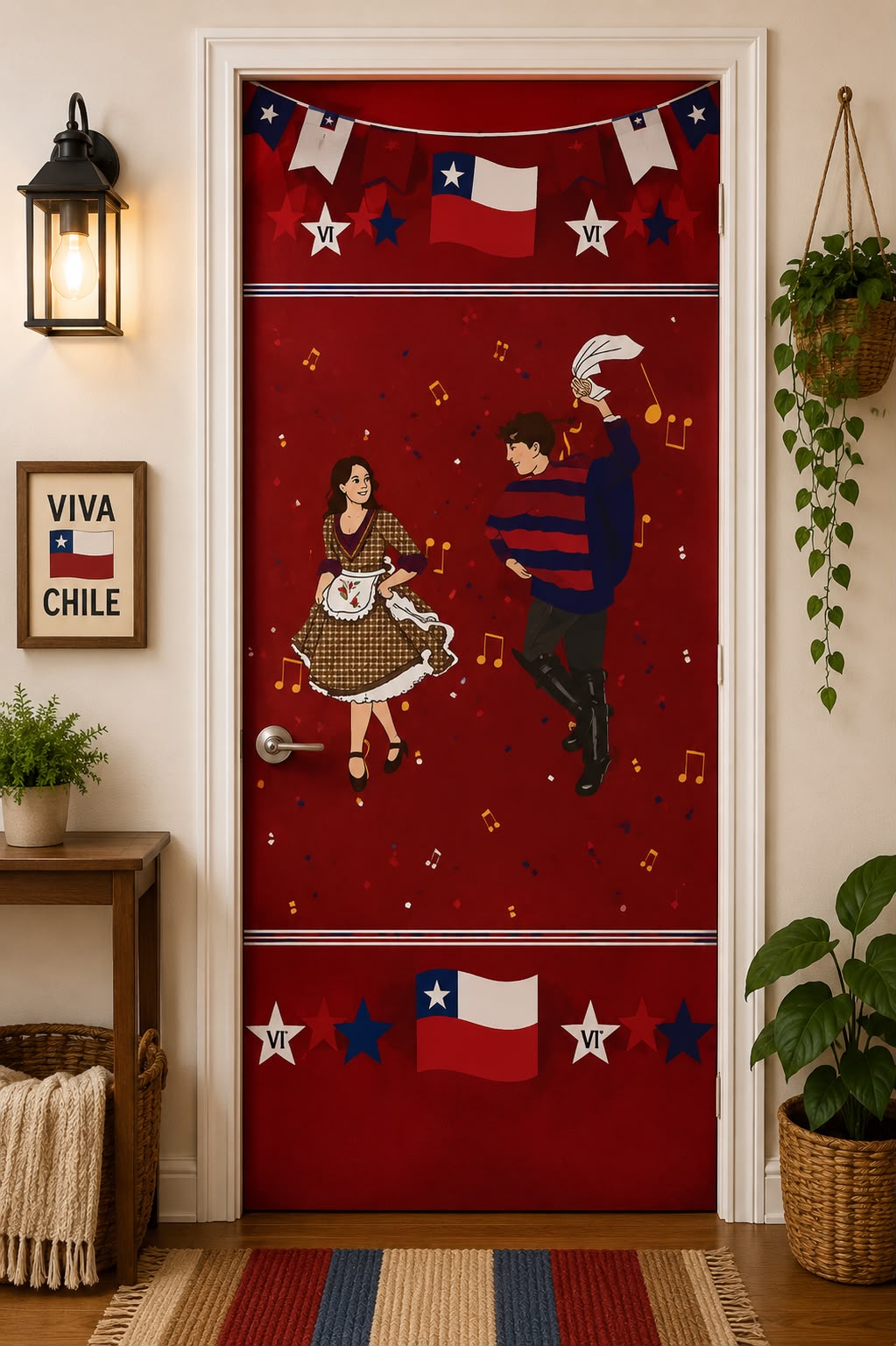 🇨🇱 Cubrepuertas Decorativao Fiestas Patrias