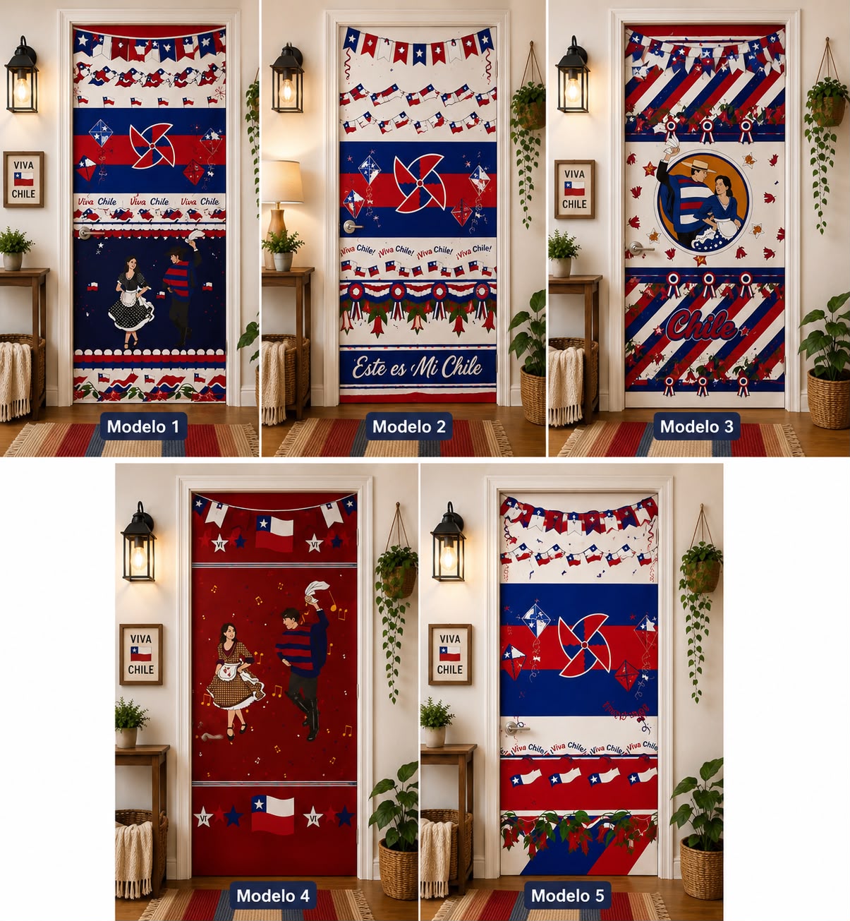 🇨🇱 Cubrepuertas Decorativao Fiestas Patrias