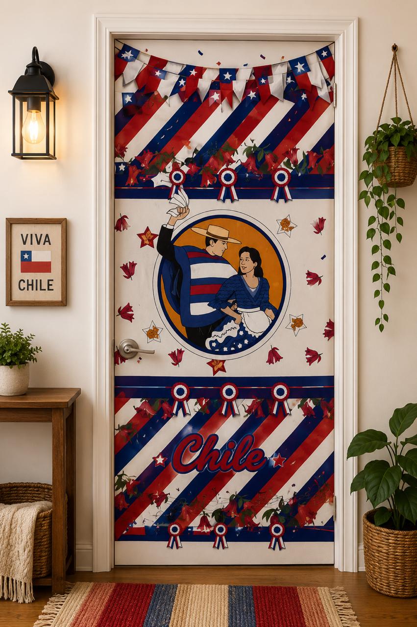 🇨🇱 Cubrepuertas Decorativao Fiestas Patrias