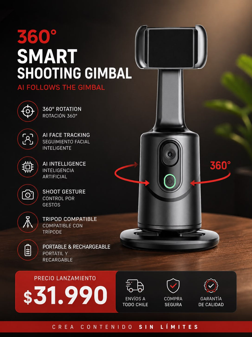 Gimbal Inteligente 360°