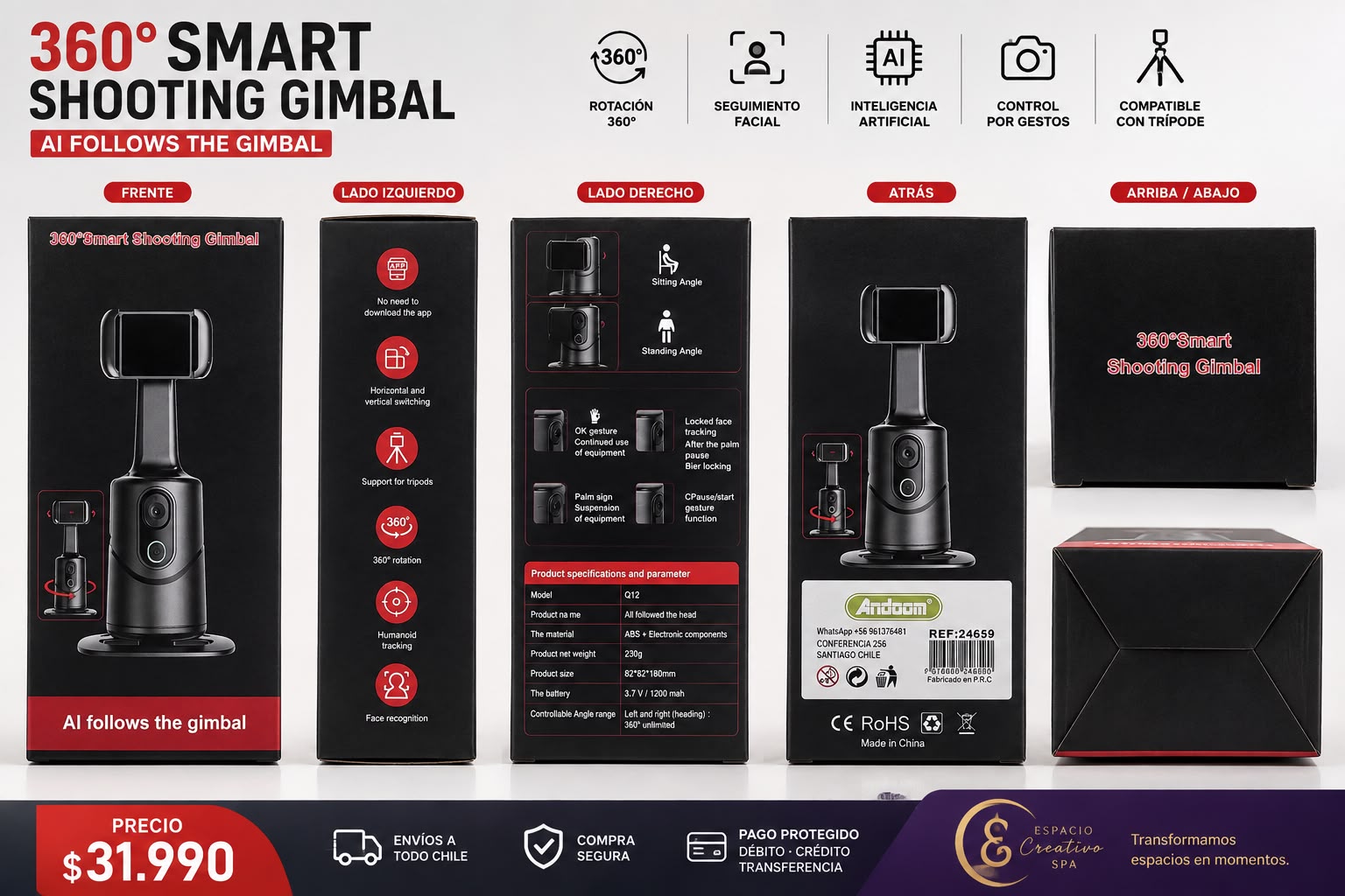 Gimbal Inteligente 360°