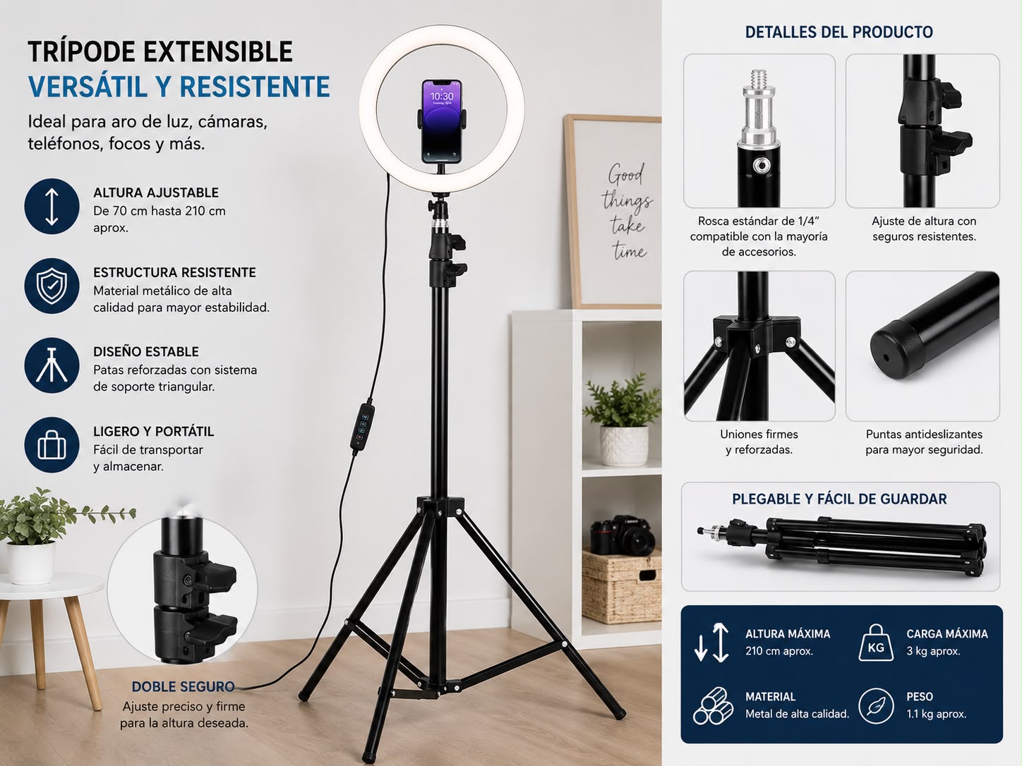 Trípode Profesional Ajustable