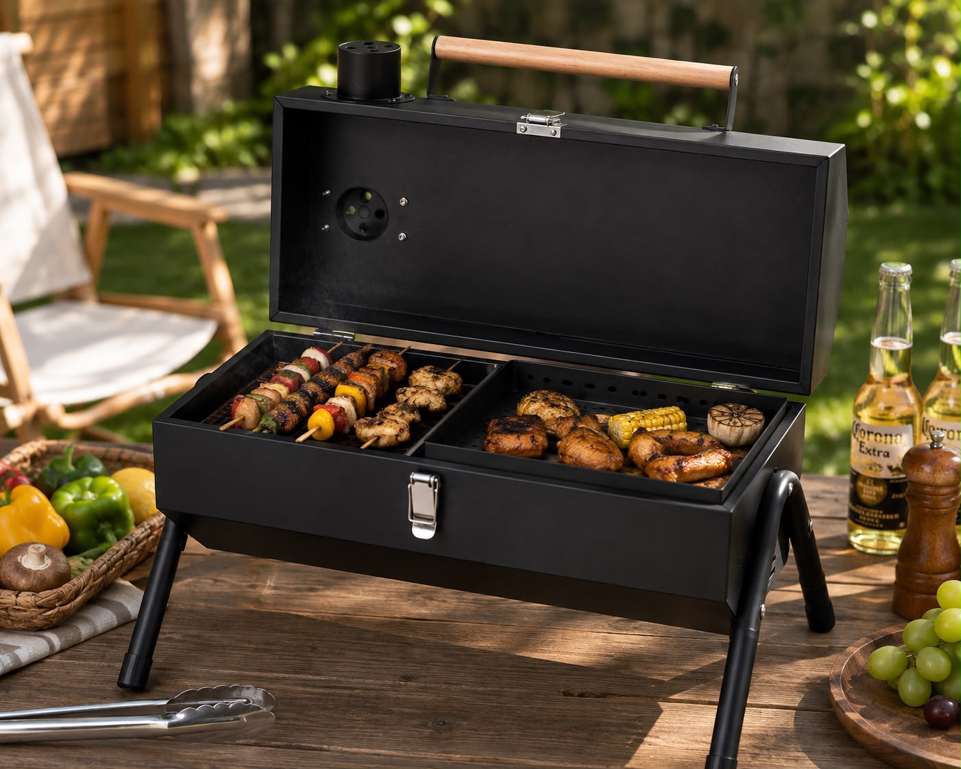 Parrilla Portátil a Carbón Plegable