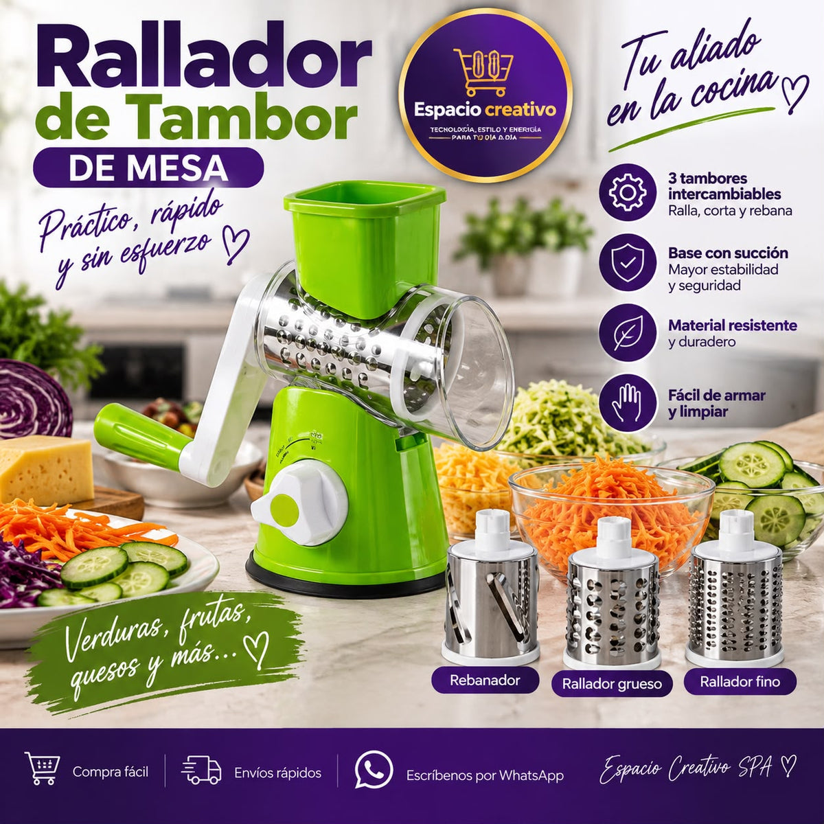 Rallador de Tambor de Mesa
